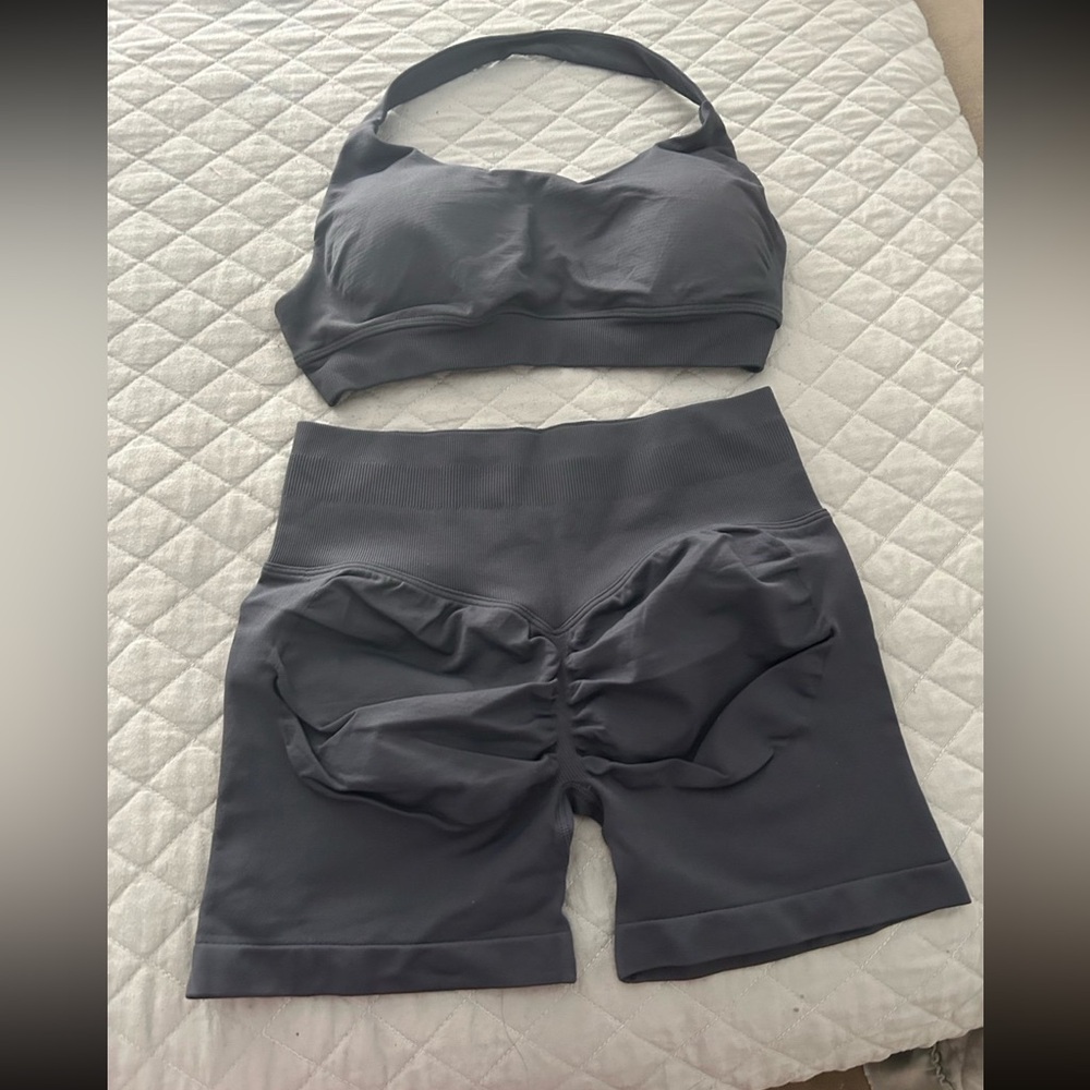 Gray Blue Activewear Set